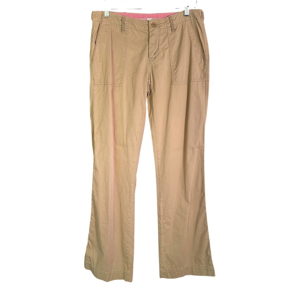 Banana Republic Chino Pants Tan Khaki Stretch Utility Cargo Casual Size 6